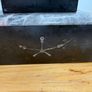 Matching pair of antique marble, slate and brass ornaments. Image 10