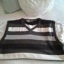 Men's Striped V-Neck T-Shirt - Size M Image 3