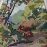 Vintage Framed Handmade Needlepoint Tapestry Woodland Scene Image 7