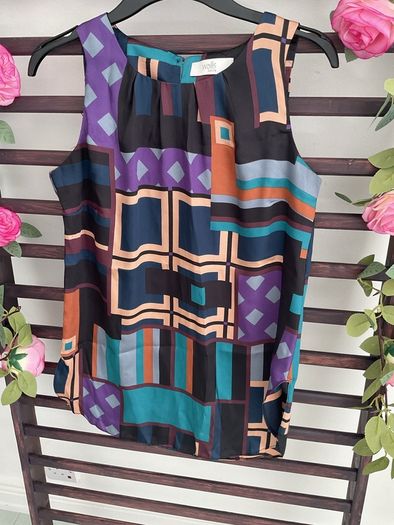 sleeveless top Wallis shop petite range multi print size small Bnwot