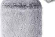 Hot Water Bottle with Luxury Cosy Faux Fur Cover,2L Leakproof Large Hot Water Bag for Neck,Shoulder,Hand Feet Warmer,Gifts for Women,Men