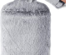 Hot Water Bottle with Luxury Cosy Faux Fur Cover,2L Leakproof Large Hot Water Bag for Neck,Shoulder,Hand Feet Warmer,Gifts for Women,Men