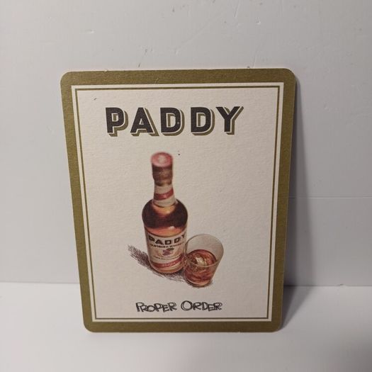Paddy Whisky - Vintage Coaster Beer Mat - Proper Order