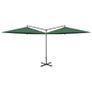 Double Parasol with Steel Pole Green 600 cm Image 2