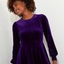Joe Browns women's velour long-sleeved midi dress, purple, size 36 / S Image 2