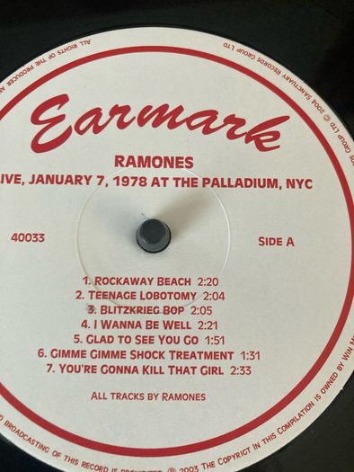 Ramones - Live at the Palladium, NYC: 7th Jan 1978