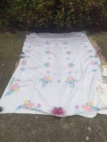 John S.Brown 8" Egyptian Cotton Hand painted table cloth and 12 placemats