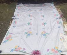 John S.Brown 8" Egyptian Cotton Hand painted table cloth and 12 placemats