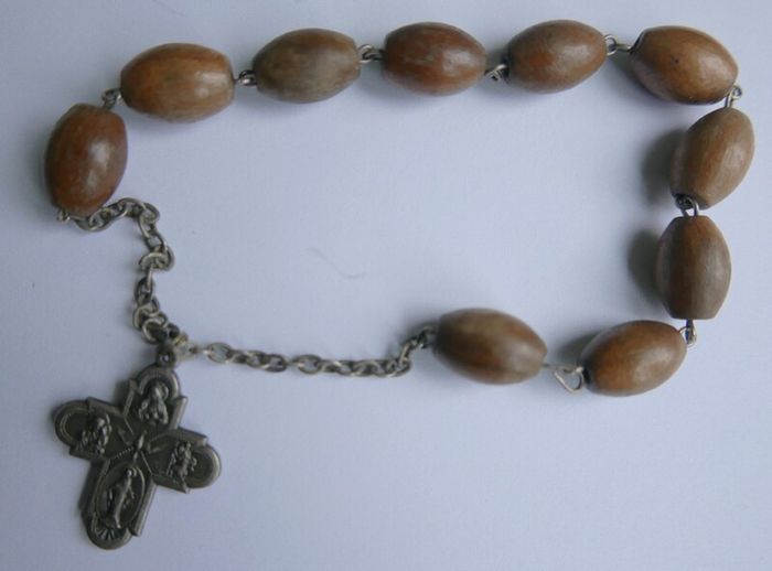 Vintage Rosary  Handmade Prayer Wooden Beads