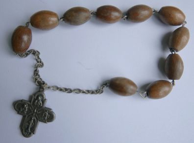 Vintage Rosary  Handmade Prayer Wooden Beads