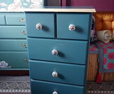 Upcycled old solid wood chest of drawers