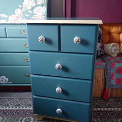 Upcycled old solid wood chest of drawers
