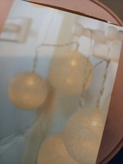 10 LED  cotton ball string lights
