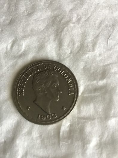 1963 Republic of Colombia Veinte Centavos coin