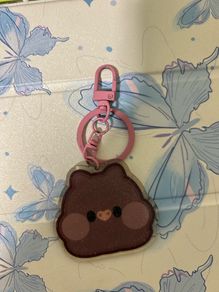 Purplish pink pig keychain