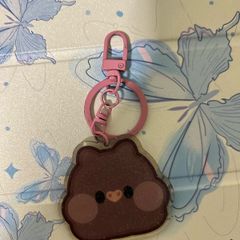 Purplish pink pig keychain