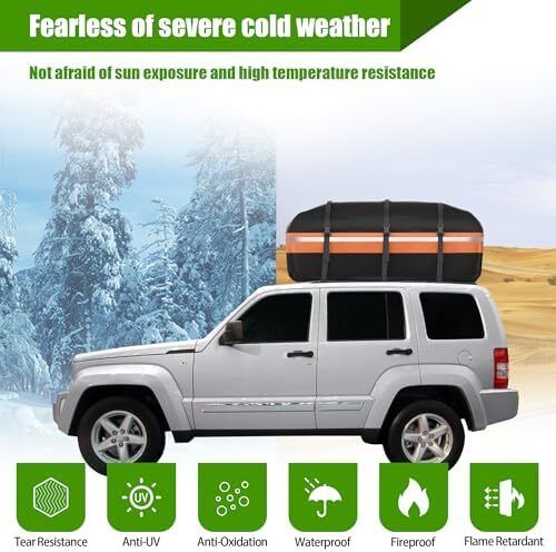 Car Roof Bag,21 Cubic Feet Large Roofing Cargo Carrier Bags Waterproof Soft Rooftop Luggage Storage Box for Any Cars With/Without Roof Rack/Rails/Bars