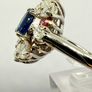 Kashmir Kyanite, African Ruby Moissanite Cluster Ring Image 4
