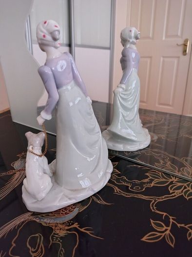 Vintage Figurine of Girl Walking Dog