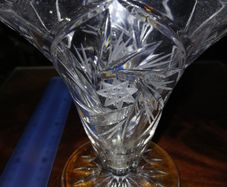 Vintage Footed Cut Glass Vase