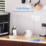 Cube Extension Lead with USB Slots,4 Way Multi Plug Extension Socket Tower with 2 USB C & 2 USB A Ports,Overload Protected Extension Lead with Switch,2M Extension Cable for Home Office Kitchen Image 5