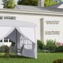 3 x 3m Pop Up Gazebo, Wedding Party Canopy Tent Marquee with Carry Bag and Windows, White Image 6