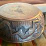 African Hand Carved Wooden Bowl Rustic Folk Art Image 4
