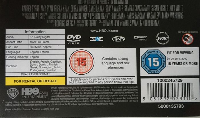 In Treatment - Season 1-3 (2008-2010) Gabriel Byrne [DVD TV Boxsets]