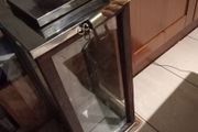 Tall Vintage Nautical Lantern in Teak Wood Case and Chrome 65cm.