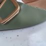 KOUAIDI moss green leather pointed flats with ankle strap - Sz 41 (Fit7UK) - Bnwot Image 9