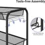 4-Tier Rolling Cart,Easy Assemble Mobile Storage Trolley On Wheels,Slide Out Utility Cart Shelving Units Kitchen Bathroom Laundry Room,Black Image 3