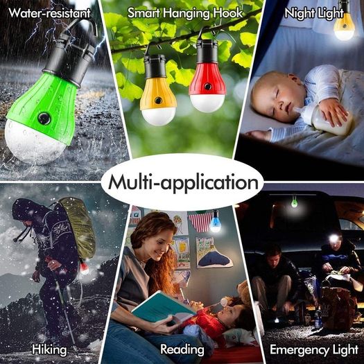 Camping Accessories, Winzwon Camping Lights Tent Lights, Emergency Lights, Gifts for Kids, Waterproof LED Camping Lantern Light Bulb for Camping, Hiking, Fishing, Mountaineering, Power Cuts (FREE POSTAGE)