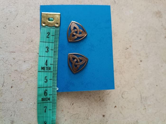 Ear Rings Triquetra meaning infinity eternity spiritual union new and never used and in excellent condition with FREE STANDARD POSTAGE INCLUDED