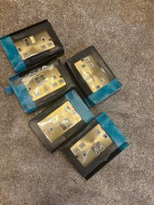 Brand new unopened 5 x double gang sockets
