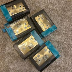 Brand new unopened 5 x double gang sockets