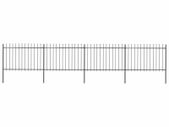 Garden Fence with Spear Top Steel 6.8x1.2 m Black