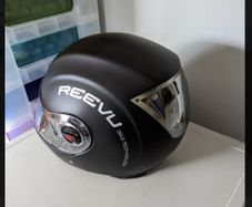Reevu MSX1 Rear-View Motorcycle Helmet. Matt Black, Mint, Unused. Rare