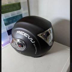 Reevu MSX1 Rear-View Motorcycle Helmet. Matt Black, Mint, Unused. Rare