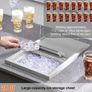 Stainless Steel Ice Cooler Commercial Ice Bin with Sliding Cover, 38.7 L Drop in Ice Chest Image 2