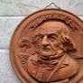 Vintage Terracotta Large Heavy  Plaque of W.E.G.  William Ewart Gladstone Prime Minister of England for 4 Terms Image 5