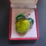 Green Apple Brooch, Shimmery Enamel Nature Fruit Pin Badge Broach Mediterranean Botanical Tropical Jewellery & Accessories Image 3