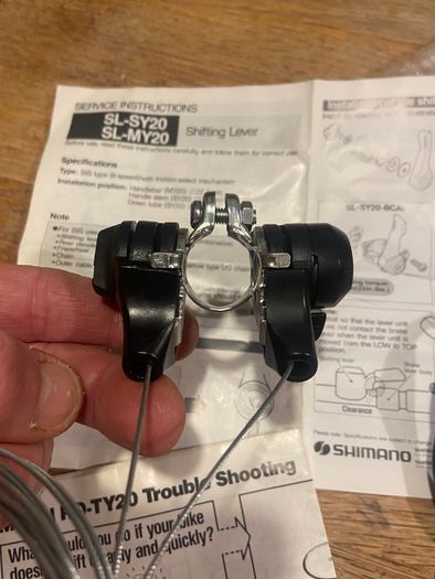 New Old Stock NOS 1989 Shimano Tourney SL-SY20 Stem Mount 6 Speed Or Friction Shifters