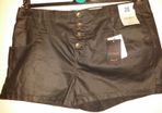 BNWT Denim Co. Coated Finish (leather look ) stretchy High waist shorts size UK20 EUR48 Postage included