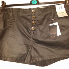 BNWT Denim Co. Coated Finish (leather look ) stretchy High waist shorts size UK20 EUR48 Postage included