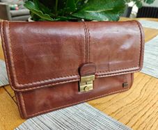 Italian Adpel Leather Clutch Organiser Bag