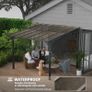 3 x 3(m) Metal Pergola with UPF 50+ and Waterproof Polycarbonate Roof, Wall-Mounted or Free Standing Garden Gazebo, Wind-resistant Outdoor Sun Shade, Dark Grey Image 4