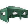 3 x 6m Pop-Up Gazebo, with Curtain Walls and Windows Dark Green Image 2