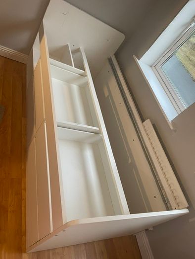 Ikea SLAKT Single white bed with storage