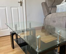 Glass coffee table