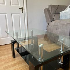 Glass coffee table